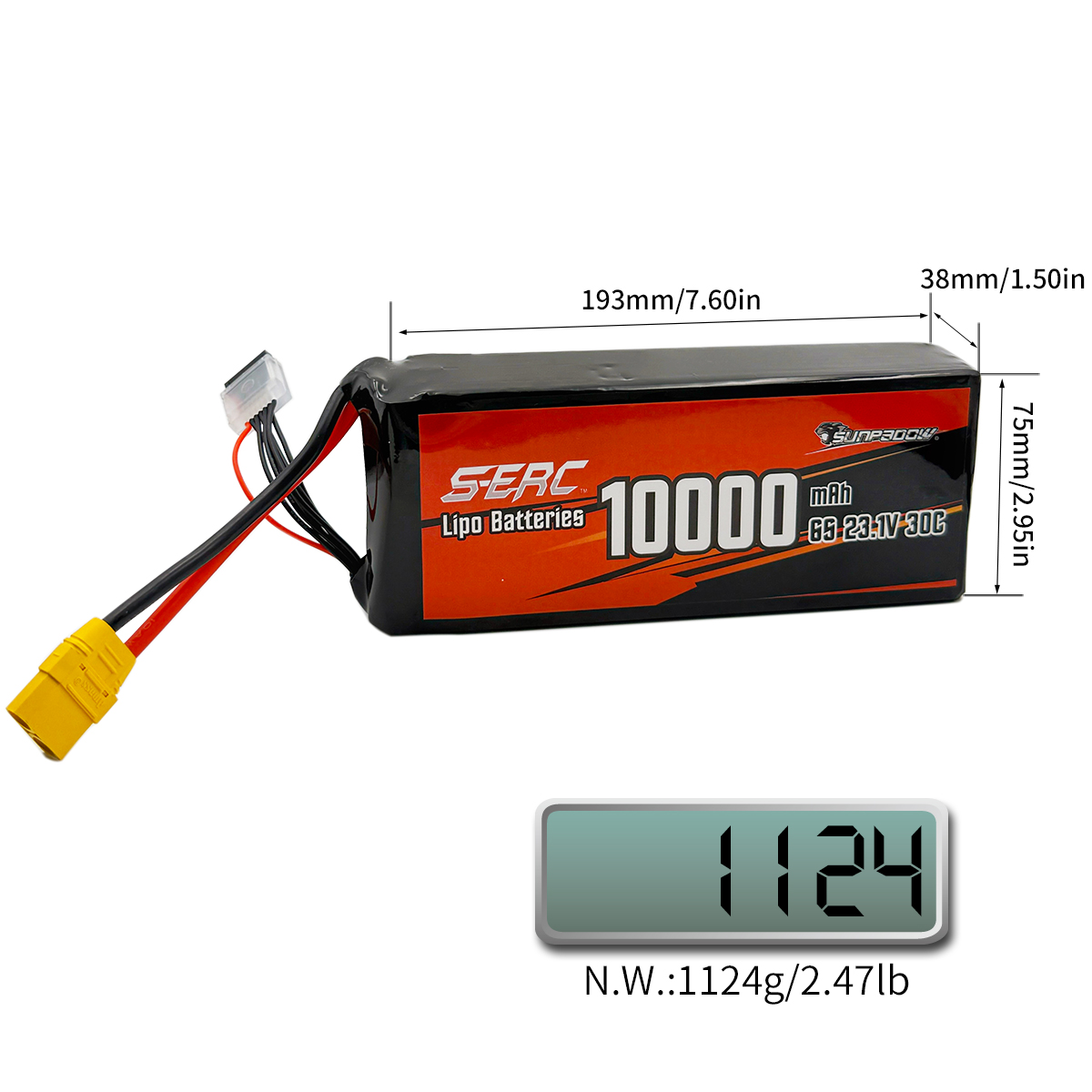 SUNPADOW 6S Baterai Lipo 10000 - Drone Battery Lipo ulasan dan harga